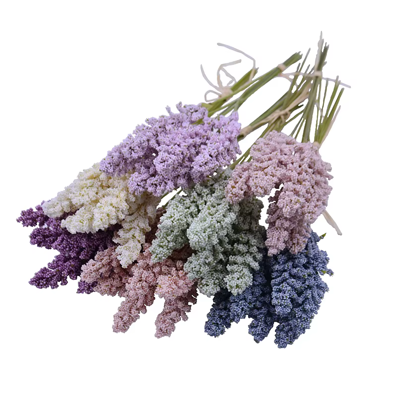 6 Pièces de Bouquet Artificiel de Spikes de Vanille Peints à la Main