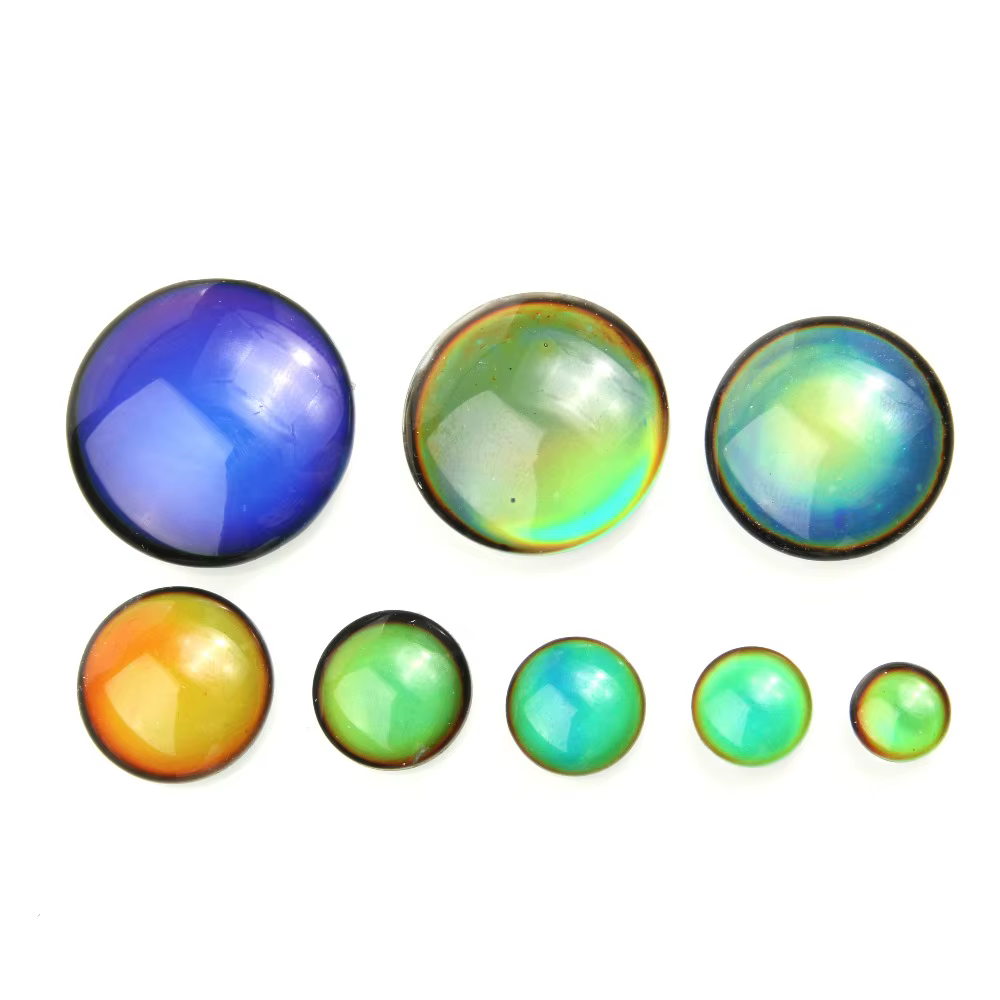 Cabochon rond, changement de couleur par température, 8 10 12 14 16 18 20 25 30mm, pour la fabrication de bijoux, bricolage