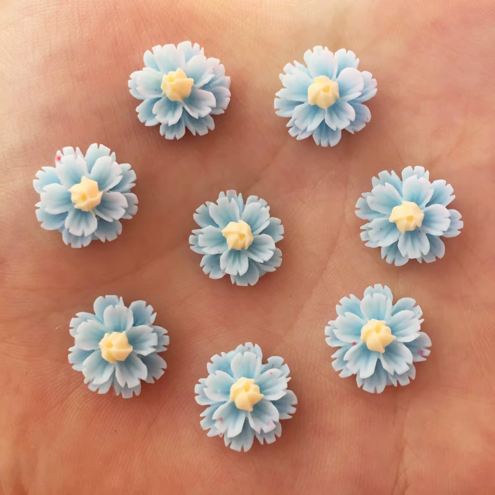 Nouveau 80 pièces résine 13mm 3D fleur Flatback pierre embellissement bricolage Scrapbook artisanat R92 * 2