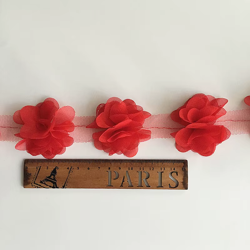 24 fleurs (environ 2 yards) 33 couleurs 6cm de largeur