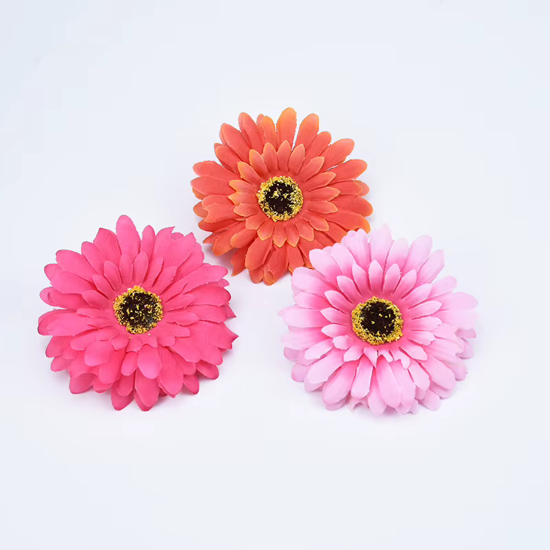 10Cm fleurs artificielles bon marché décorations de noël pour la maison mariage bricolage cadeaux guirlande fausses plantes marguerite plastique soie Gerbera