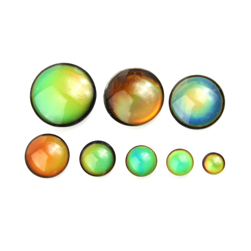 Cabochon rond, changement de couleur par température, 8 10 12 14 16 18 20 25 30mm, pour la fabrication de bijoux, bricolage