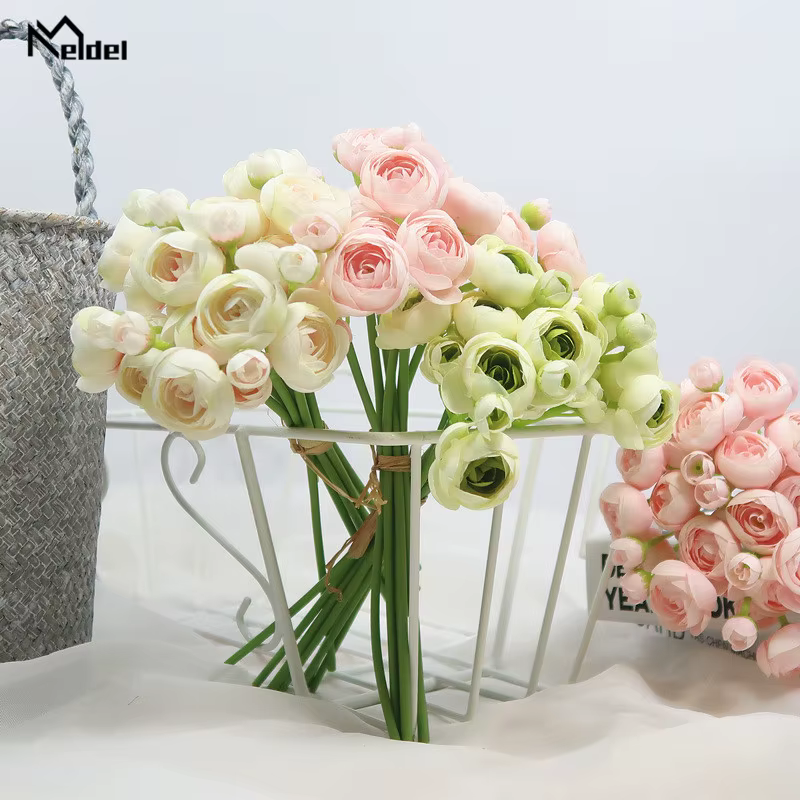 Meldel – Roses artificielles Roses blanches en soie