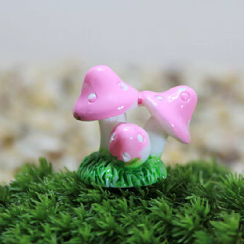 1 pièces 4 couleurs mignon Mini résine champignons fée jardin ornement Miniature bonsaï plantes Pots fée bricolage maison de poupée décoration