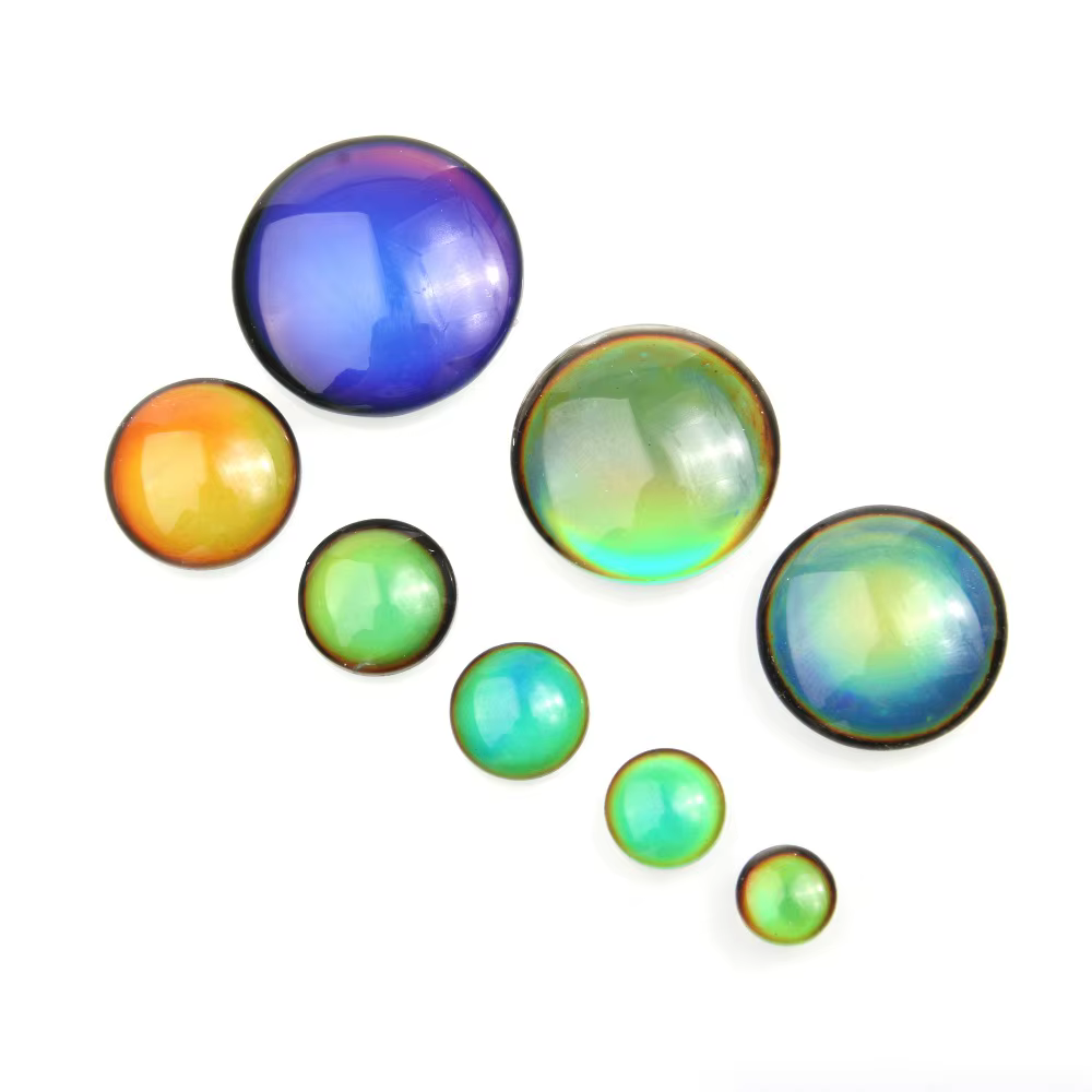 Cabochon rond, changement de couleur par température, 8 10 12 14 16 18 20 25 30mm, pour la fabrication de bijoux, bricolage