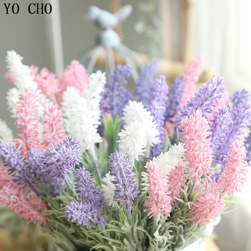 YO CHO – Bouquet de fleurs de lavande artificielles