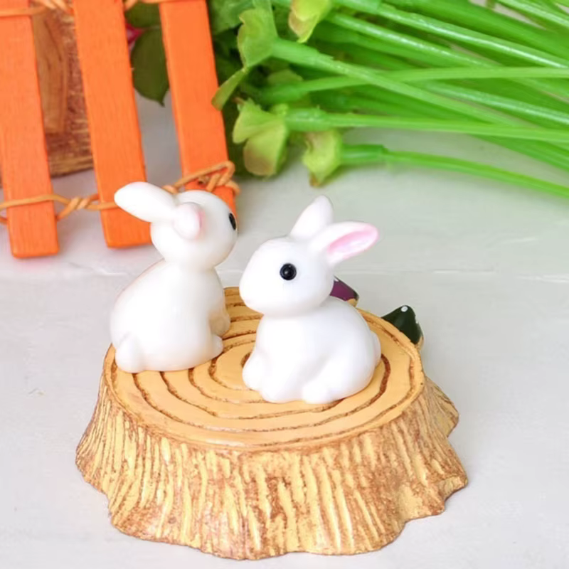 Mini lapin de jardin Miniature en résine