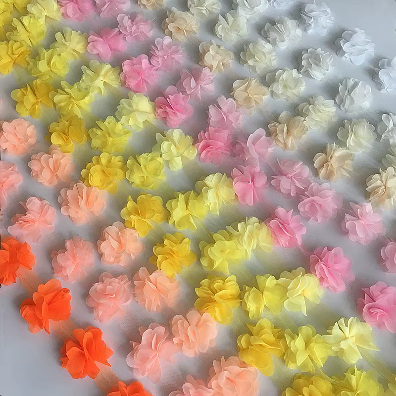 24 fleurs (environ 2 yards) 33 couleurs 6cm de largeur