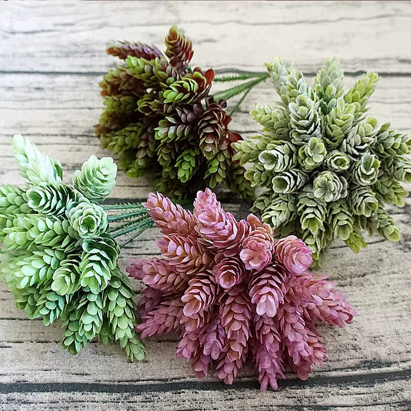30 pièces/lot fausse plante verte fleurs artificielles en plastique bon marché pour la maison Table décorative mariage noël bricolage bonbons boîte-cadeau