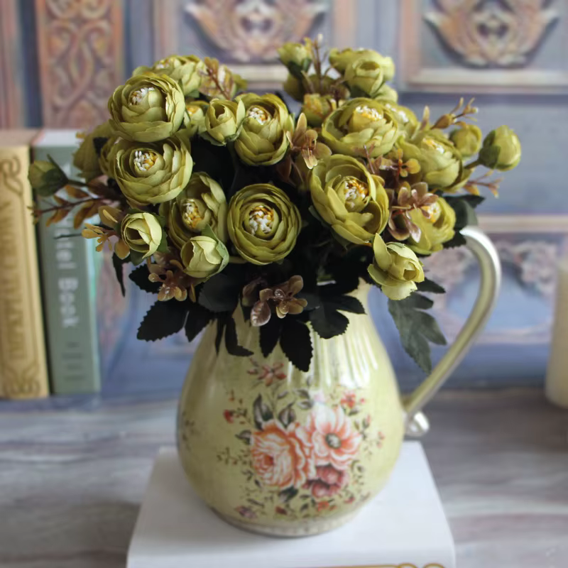 Vase à fleurs, peinture à l'huile