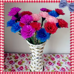 InjFlowers pour la décoration de la maison, bas en nylon bricolage, fleurs exécutives en nylon, décoration de mariage, 5 pièces, 36 couleurs