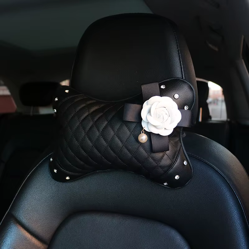Accessoires d'intérieur de voiture fleur de camélia