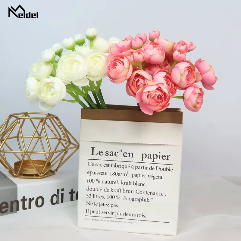 Meldel – Roses artificielles Roses blanches en soie