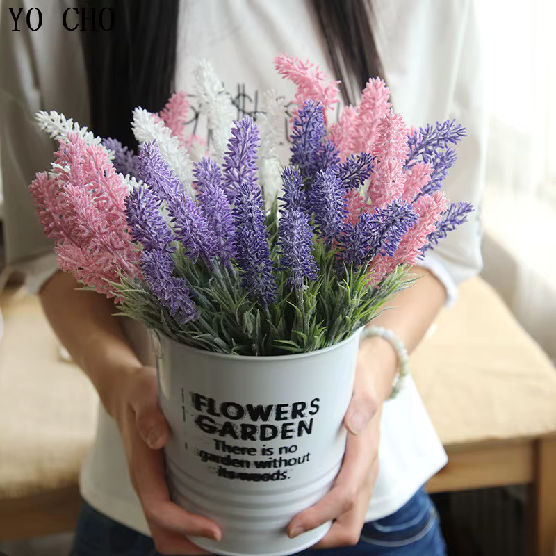 YO CHO – Bouquet de fleurs de lavande artificielles