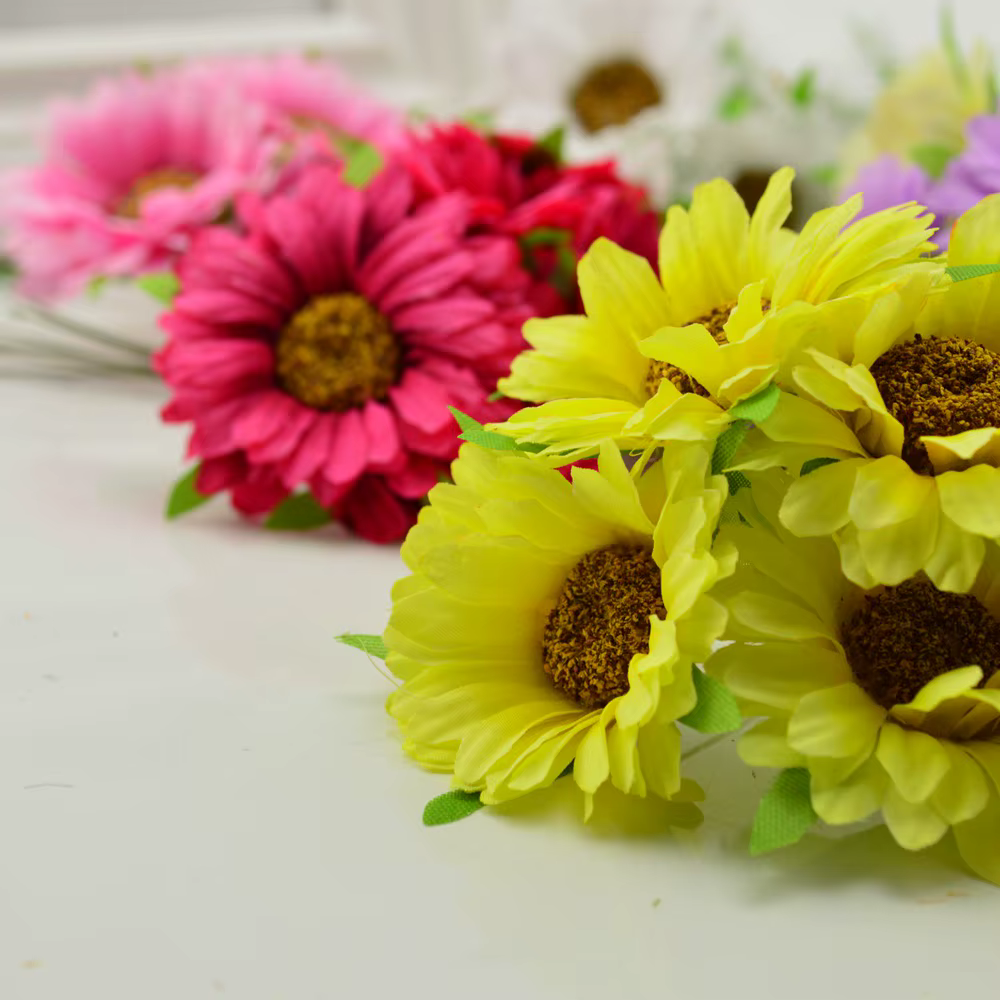 Fleurs artificielles faites à la main Gerbera mode maison chambre jardin mariée bricolage cadeau couronne matériel mariage Banquet décoration noël