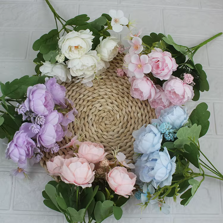 Petit Bouquet de pivoines artificielles en soie