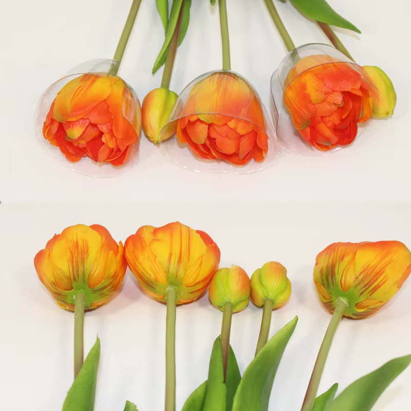 Nouveau tulipe en Silicone fleur artificielle Bouquet au toucher réel 40CM fleurs décoratives de luxe pour la maison salon déco Flores fausse plante