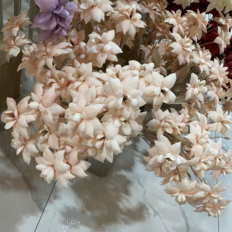 75 cm 6 têtes/branche tissu fleur pas cher décoration soie