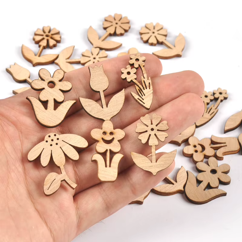 Décoration de fleurs en bois naturel
