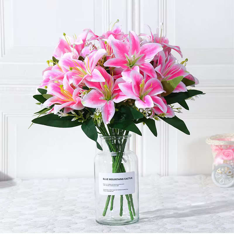 35 cm arc-en-ciel rayonne grand bouquet de lys