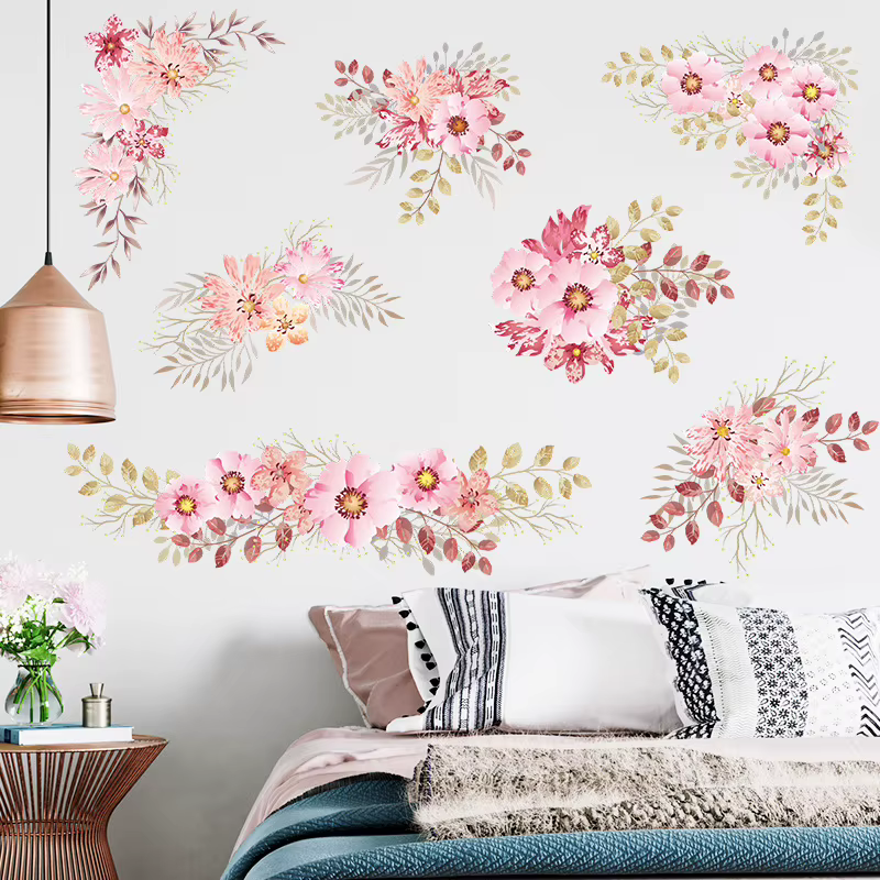 Autocollant mural en forme de grappe de fleurs