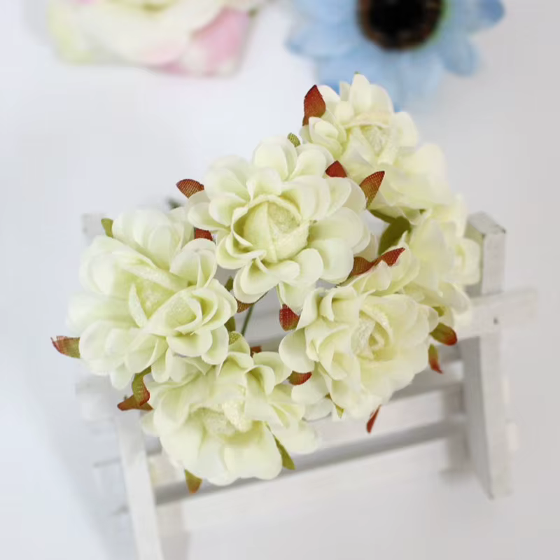 Fleurs de chrysanthème artificielles en velours