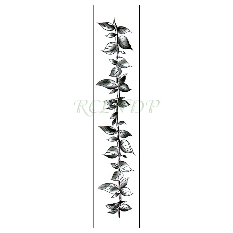 Autocollant de Tatouage Temporaire Étanche pour Homme et Femme, Faux hypothécaire oo, Fleur, Feuilles de Vigne, Plante, Personnalité, Flash, Taille, Bras, Pied