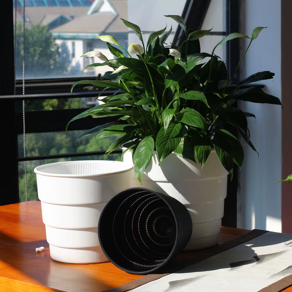 Meshpot de fleurs en plastique