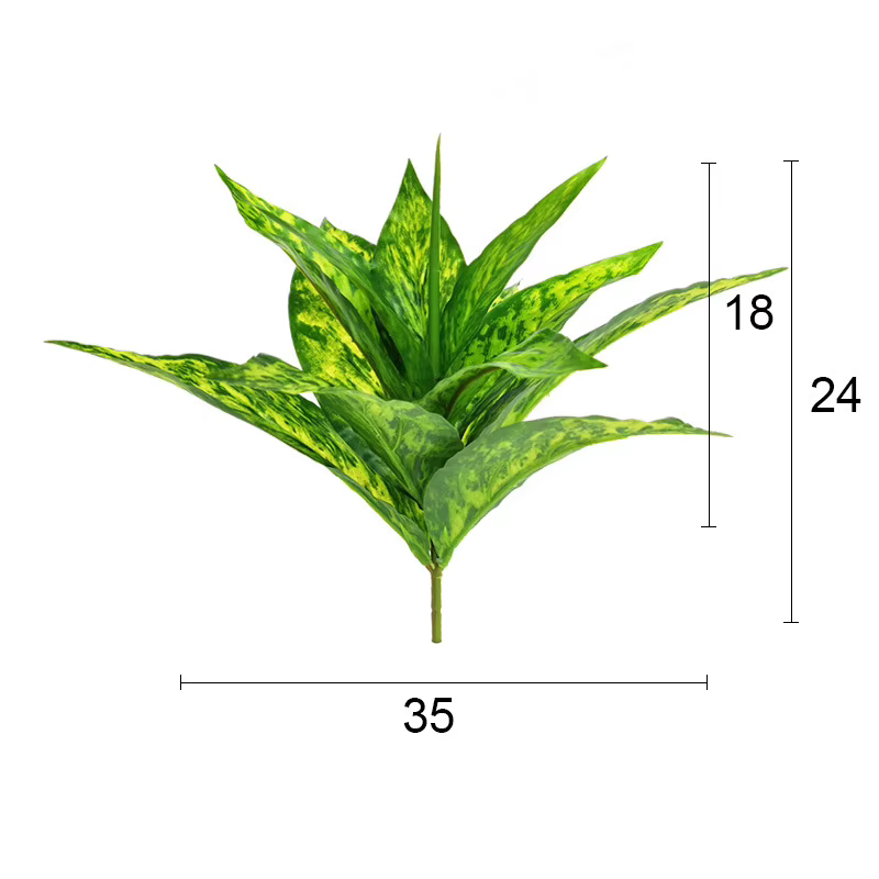 5 fourchettes 29cm fausses plantes feuilles d'arbre artificiel Tropical petite végétation plante décorative mur pour la décoration de bonsaï de la maison