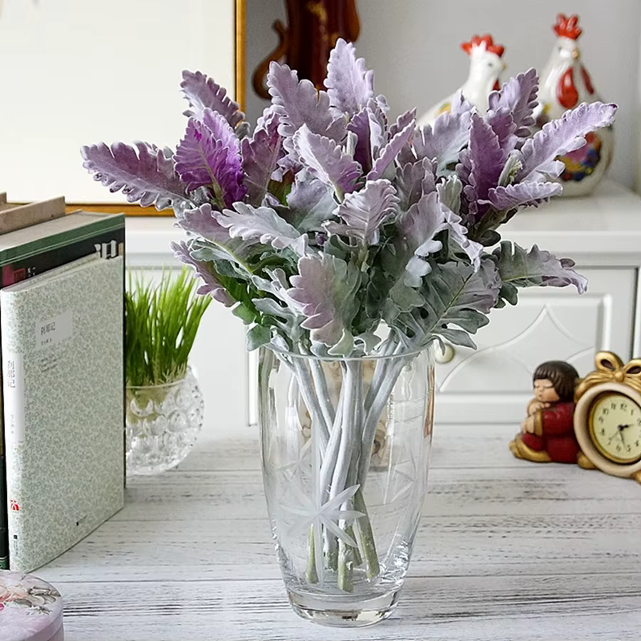 Fleurs artificielles feuille de soie flocage Lagomorpha fête Festive mariage décoration de la maison fausses plantes matériaux de Bouquet mural vert