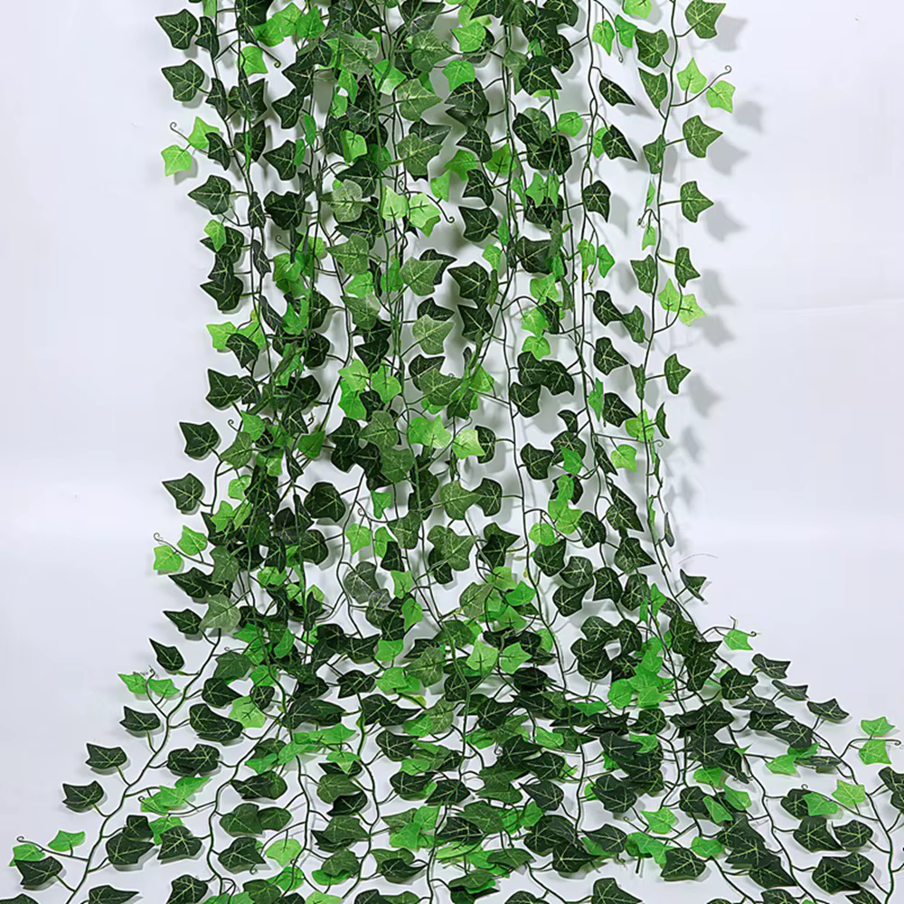 210cm Fleurs Artificielles Faux Plantes Lierre Vignes Soie Feuilles Vertes Liane Pour La Maison Chambre Décor Jardin