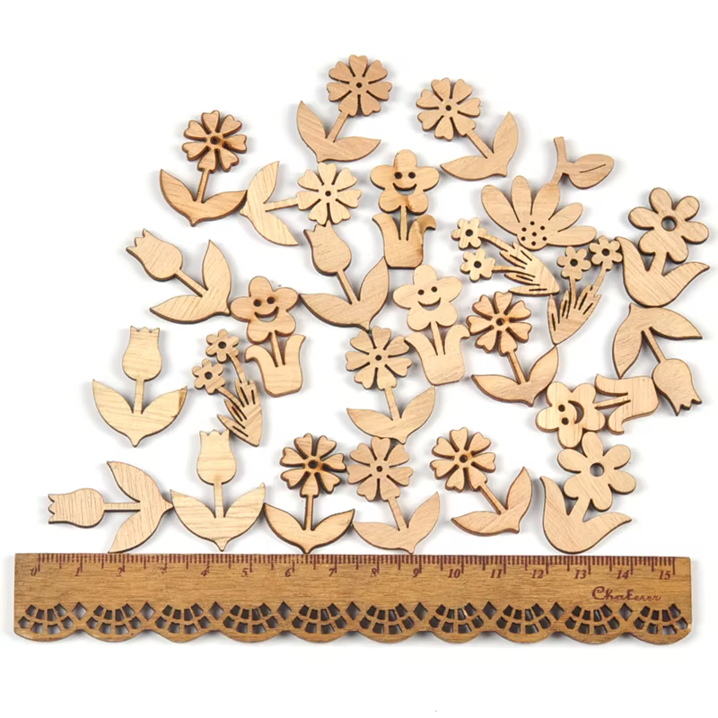 Décoration de fleurs en bois naturel