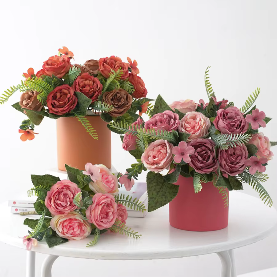 Vases de fleurs artificielles pour la décoration de la maison