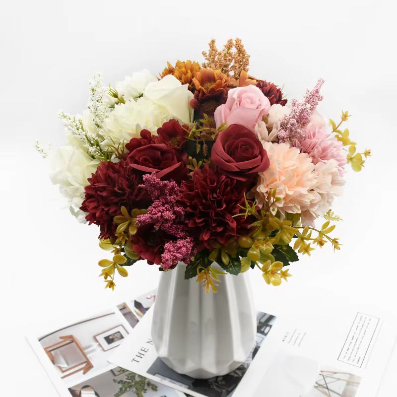 Bouquet de fleurs artificielles de haute qualité
