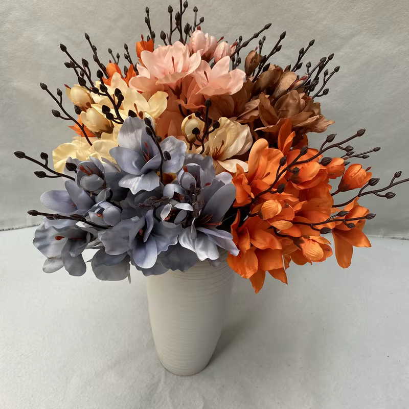 Bundle de fleurs artificielles de magnolia d'automne