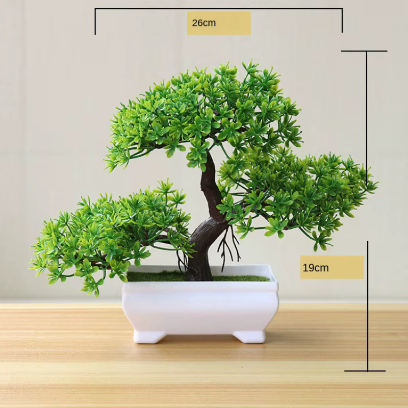 Nouvelles plantes artificielles vertes bonsaï petit arbre herbe fleur en pot