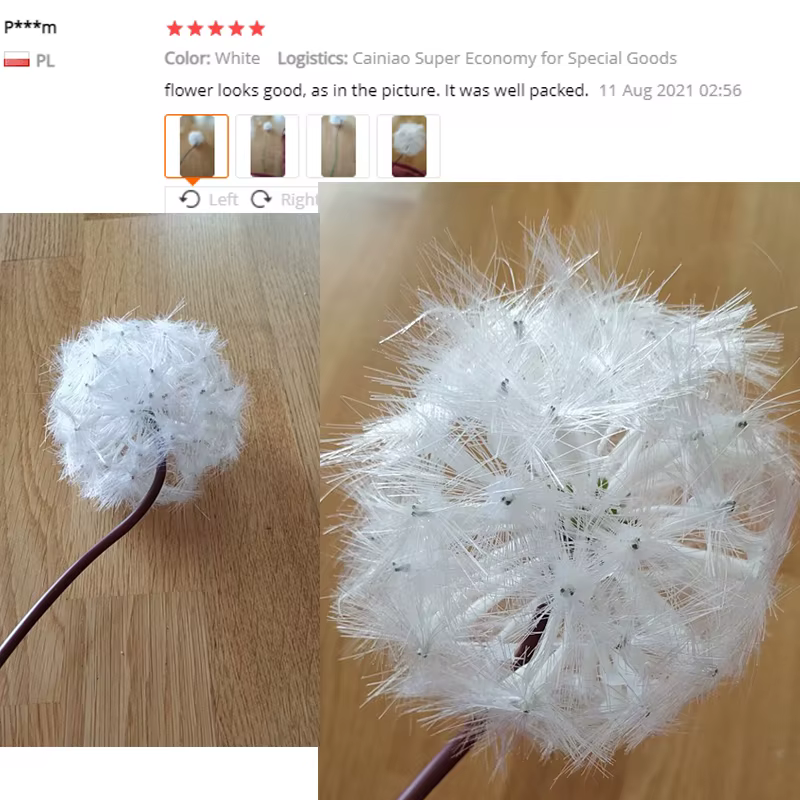 Fleur artificielle, pissenlit blanc