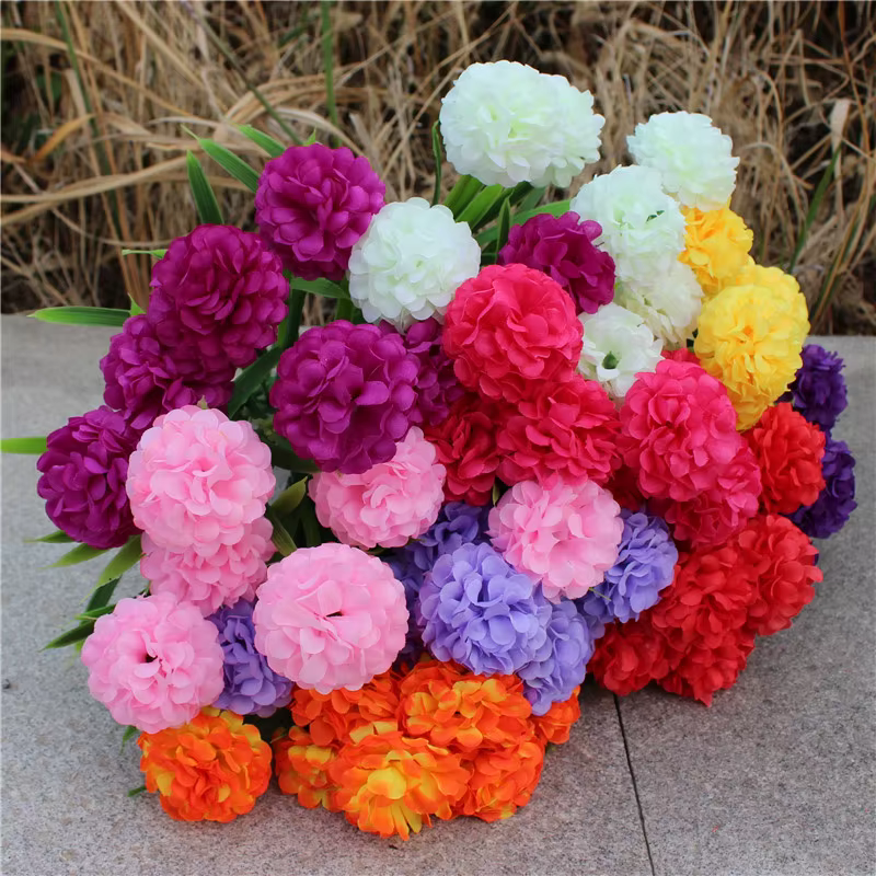 Fleurs d'hortensia artificielles en soie
