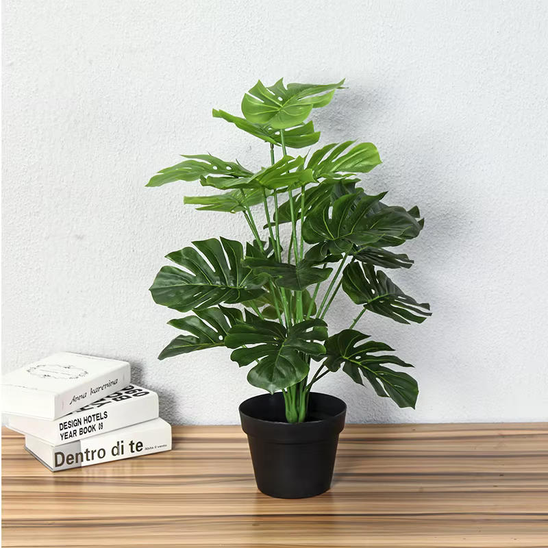 Plantes artificielles d'arbre Monstera vert en plastique