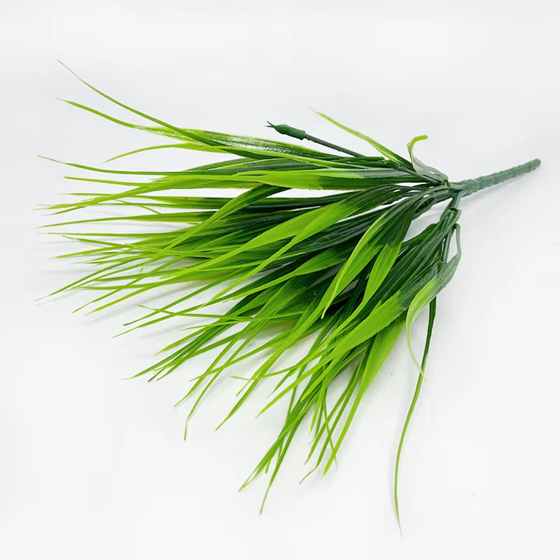 Plante d'herbe artificielle en plastique à 7 branches