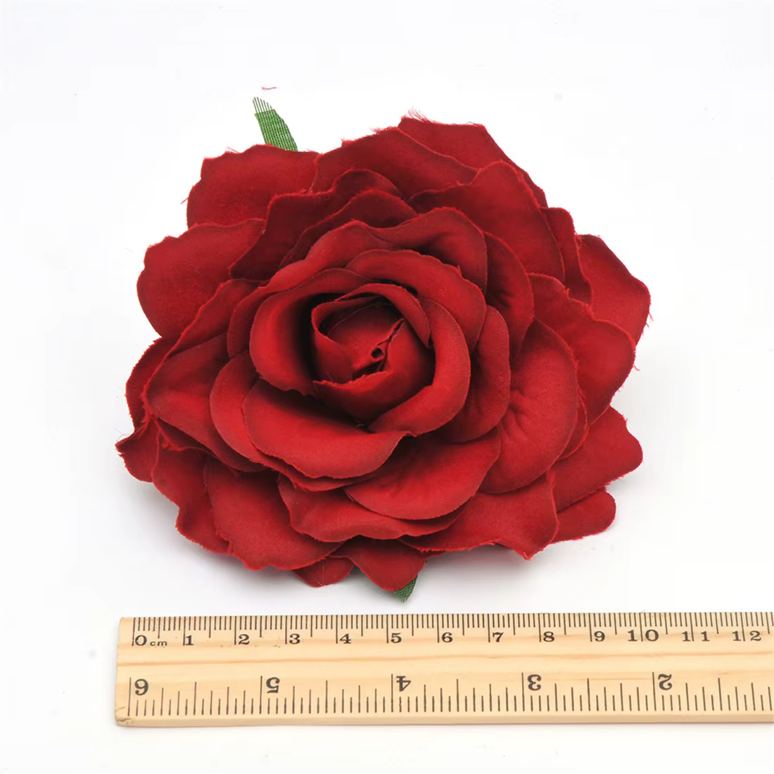Pince à cheveux en forme de fleur de Rose rouge pour femmes, Barrette pour mariée, tissu floqué, accessoires pour cheveux de fête
