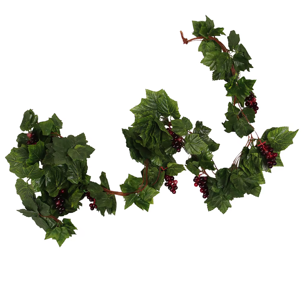 Plante Artificielle de Vignes de Raisin avec Porte Murale