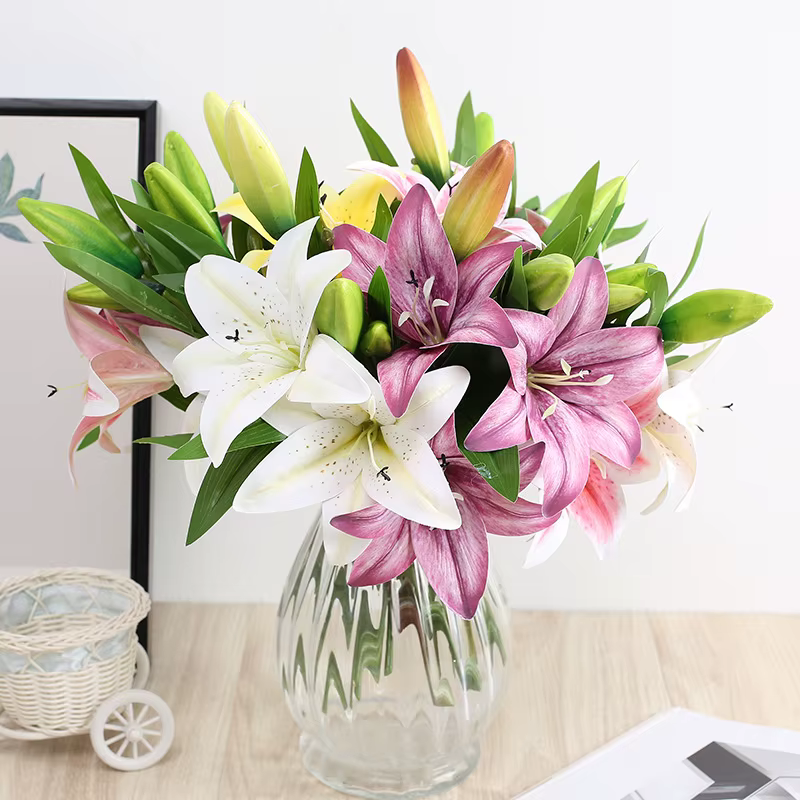 Bouquet de fleurs artificielles en soie