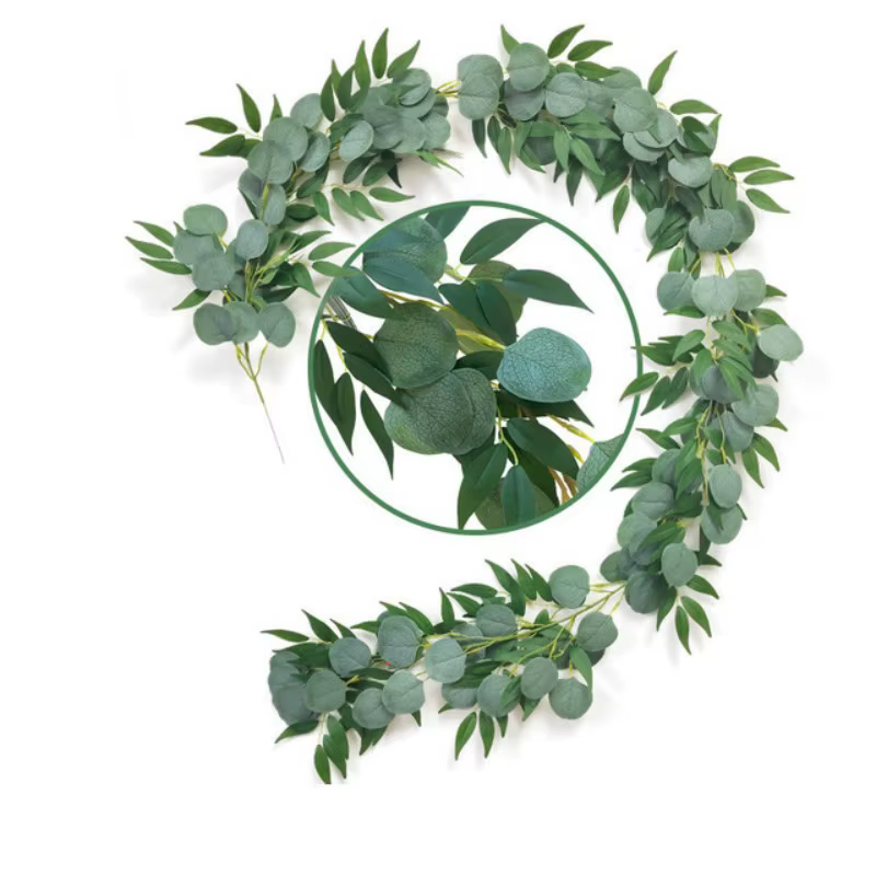 Guirlande en vigne d'eucalyptus artificielle pour mariage et décoration