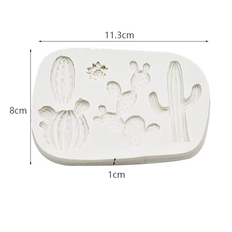 Moule en Silicone plante Cactus pour décoration de gâteau Fondant Cupcakes Sugarcraft biscuits bonbons cartes et argile résine outils de cuisson M2636