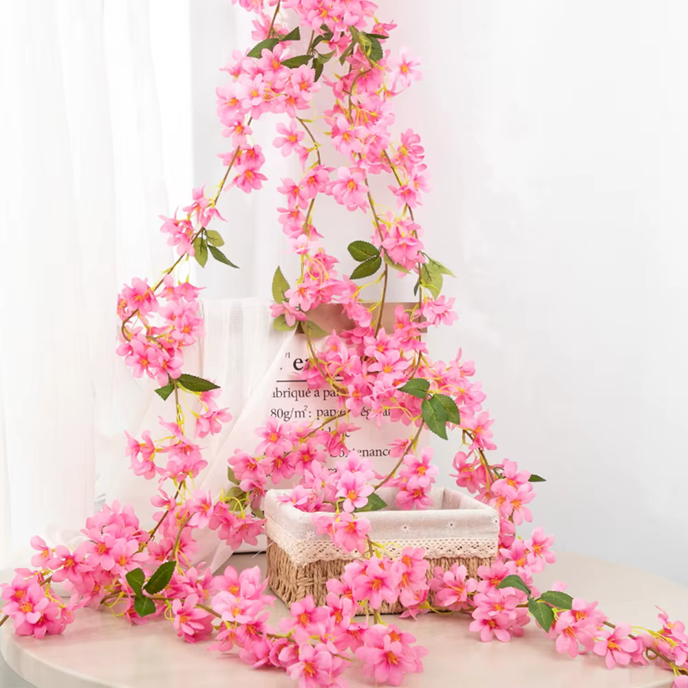 Vigne murale de rose artificielle sans fleur