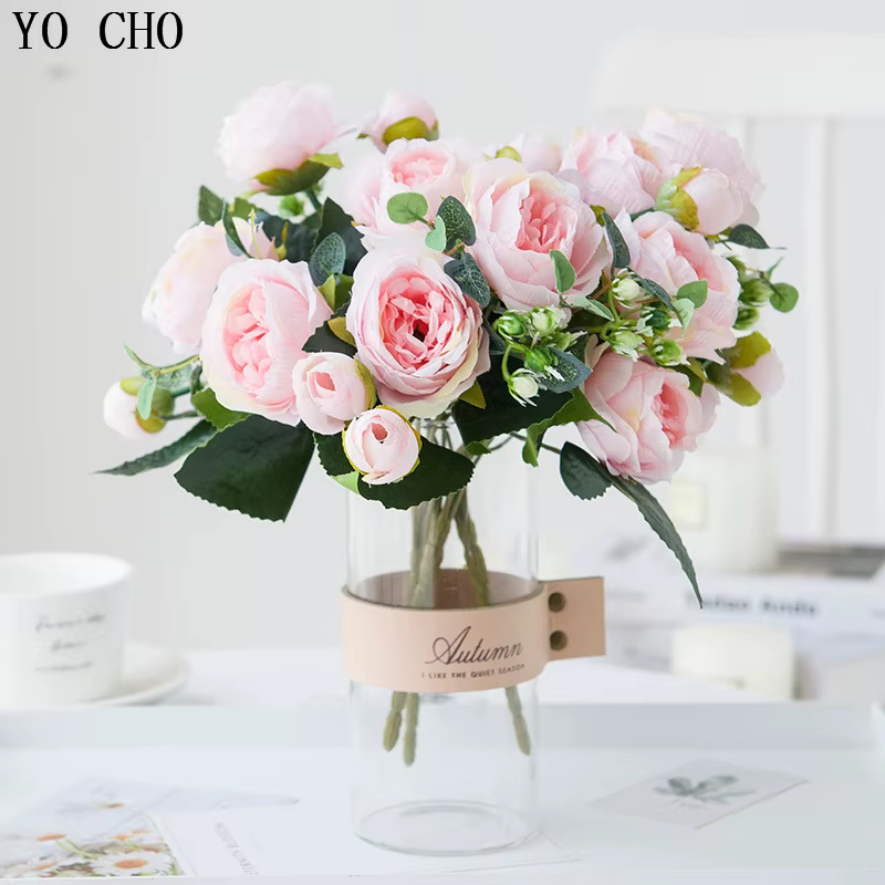 YO CHO 6 têtes/Bouquet de pivoines fleurs artificielles