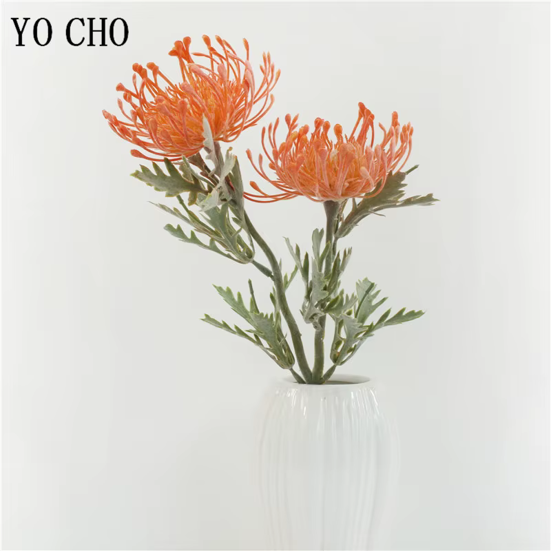 2 fourchettes marguerite fleurs artificielles branche courte griffe de crabe Pincushion vraie touche fleur guirlande de mariage Vase décoration fausse plante