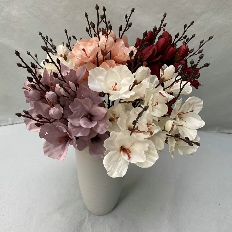 Bundle de fleurs artificielles de magnolia d'automne