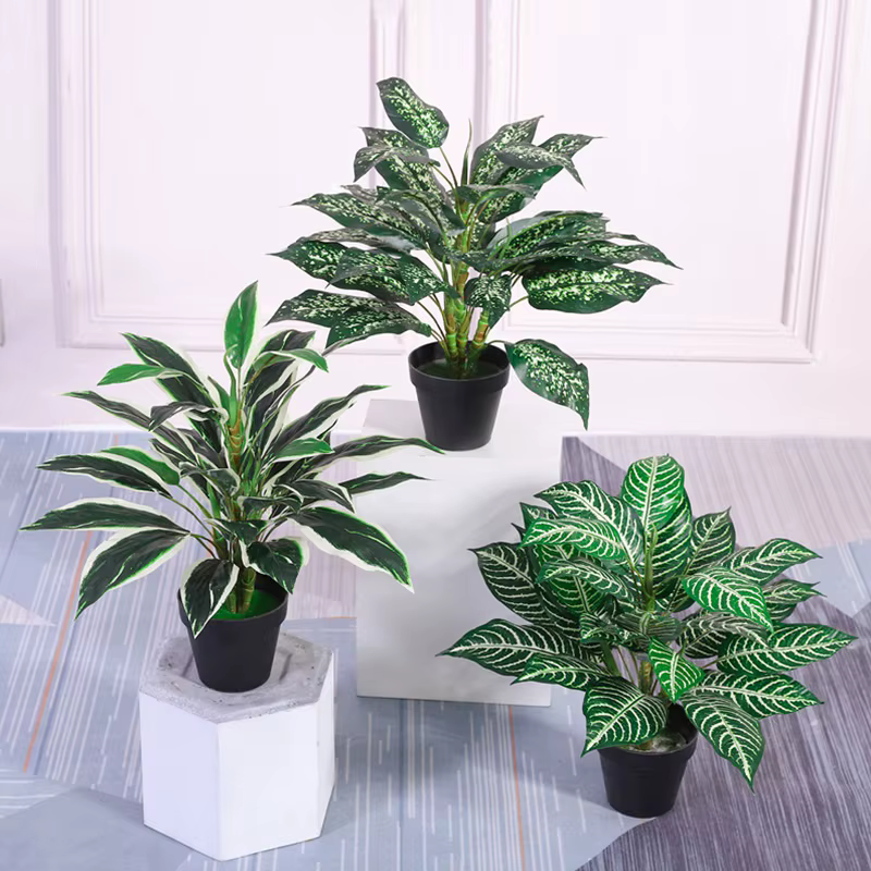 Plantes artificielles d'arbre Monstera vert en plastique